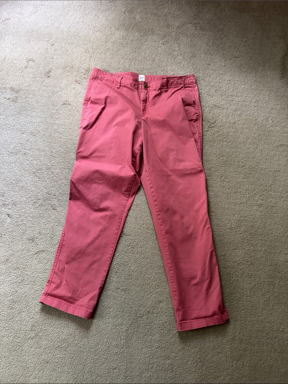 GAP Coral-Red Girlfriend Chino Pants